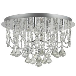 Mela - Chrome 6 Light Flush with Crystal