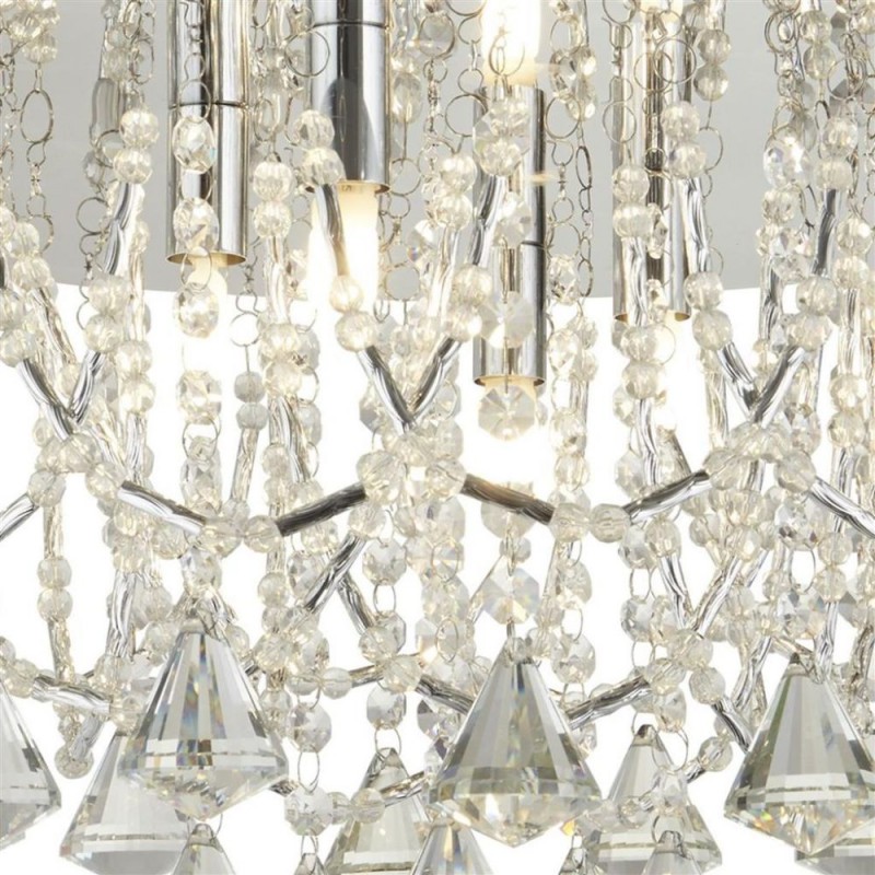 Searchlight-9986-6CC - Mela - Chrome 6 Light Flush with Crystal