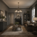 Bistro II - Antique Brass 5 Light Centre Fitting with Textured Clear Glass