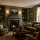 Searchlight-20895 - Knightsbridge - Antique Brass 2 Light Wall Lamp with White Shade
