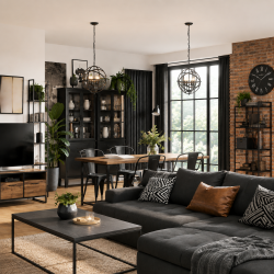 Orbit - Matt Black 4 Light Spherical Cage Pendant