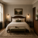 Searchlight-2671-1AB - Bistro II - Antique Brass Wall Lamp with Textured Clear Glass