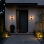 Bakerloo - Outdoor Clear & Black Lantern Wall Lamp