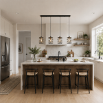 Spring - Black & Gold 4 Light over Island Fitting