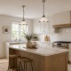 Searchlight-1682SS - Bistro II - Textured Clear Glass & Satin Silver Single Pendant