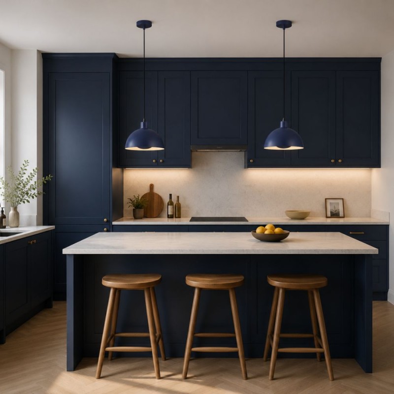 Searchlight-26225BL - Jupiter - Matt Blue Pendant Ø 25 cm