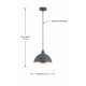 Searchlight-26225G - Jupiter - Matt Grey Pendant Ø 25 cm