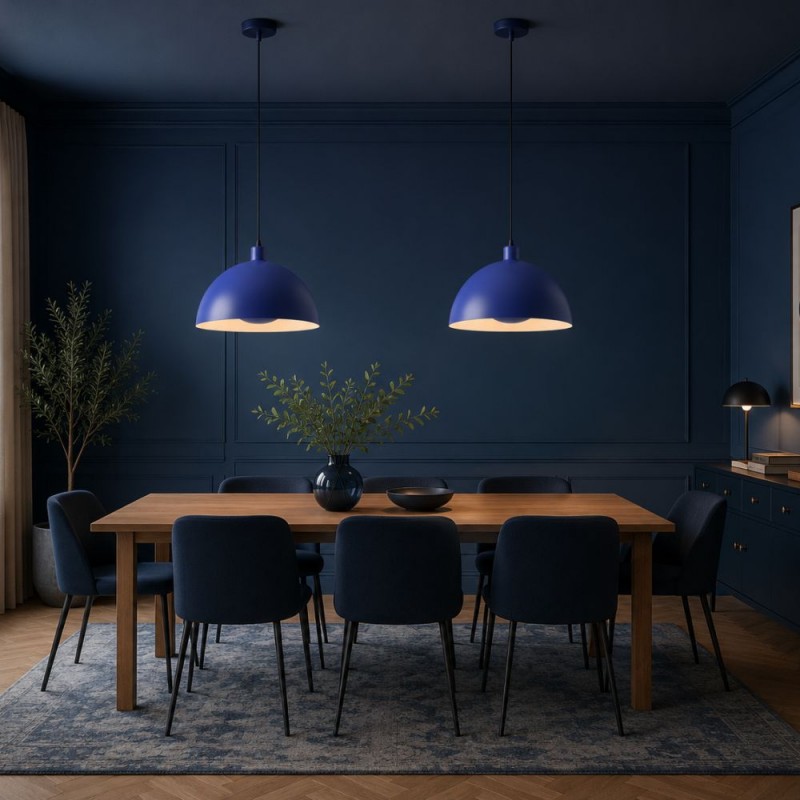 Searchlight-41260BL - Jupiter - Matt Blue Pendant Ø 40 cm