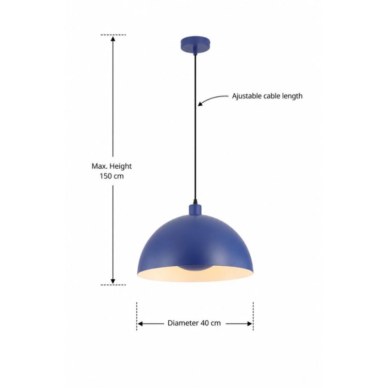 Searchlight-41260BL - Jupiter - Matt Blue Pendant Ø 40 cm
