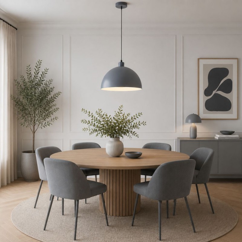 Searchlight-41260G - Jupiter - Matt Grey Pendant Ø 40 cm