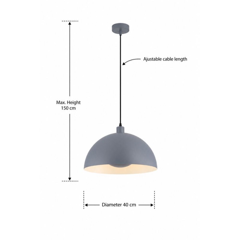 Searchlight-41260G - Jupiter - Matt Grey Pendant Ø 40 cm