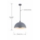 Searchlight-41260G - Jupiter - Matt Grey Pendant Ø 40 cm