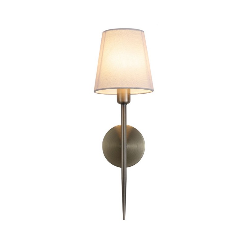 Searchlight-4786-1AB-WH-C - Knightsbridge 2 - Antique Brass Wall Lamp with White Shade