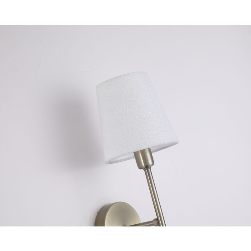 Searchlight-4786-1AB-WH-C - Knightsbridge 2 - Antique Brass Wall Lamp with White Shade