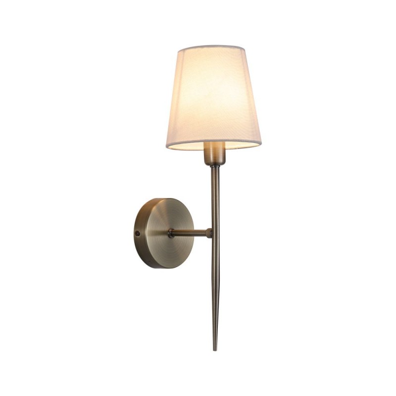 Searchlight-4786-1AB-WH-C - Knightsbridge 2 - Antique Brass Wall Lamp with White Shade