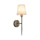Searchlight-4786-1AB-WH-C - Knightsbridge 2 - Antique Brass Wall Lamp with White Shade