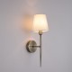 Searchlight-4786-1AB-WH-C - Knightsbridge 2 - Antique Brass Wall Lamp with White Shade
