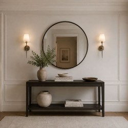 Knightsbridge 2 - Antique Brass Wall Lamp with White Shade