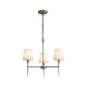 Searchlight-4786-3AB-WH - Knightsbridge 2 - Antique Brass 3 Light Centre Fitting with White Shade