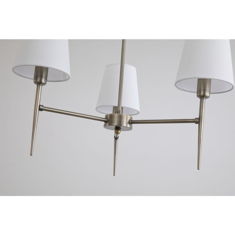 Searchlight-4786-3AB-WH - Knightsbridge 2 - Antique Brass 3 Light Centre Fitting with White Shade