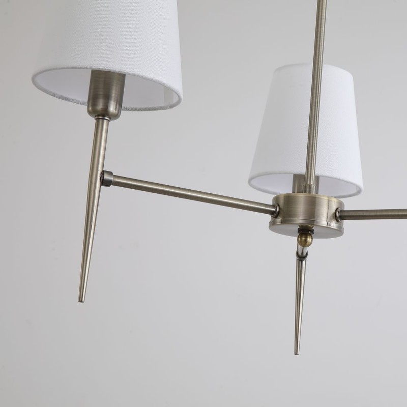Searchlight-4786-3AB-WH - Knightsbridge 2 - Antique Brass 3 Light Centre Fitting with White Shade