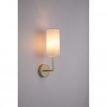 Knightsbridge 3 - Satin Brass Wall Lamp with Cream Shade