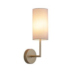 Knightsbridge 3 - Satin Brass Wall Lamp with Cream Shade
