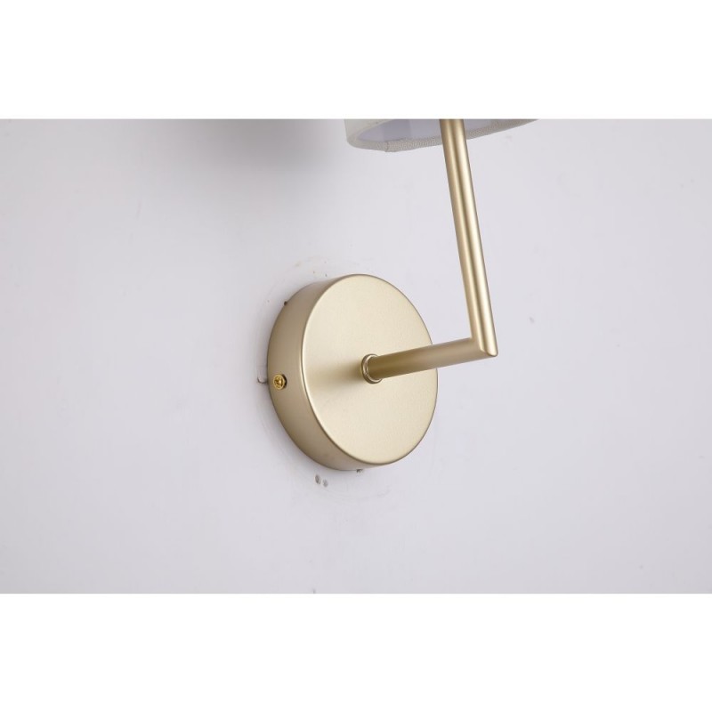 Searchlight-4787-1SB-CR - Knightsbridge 3 - Satin Brass Wall Lamp with Cream Shade