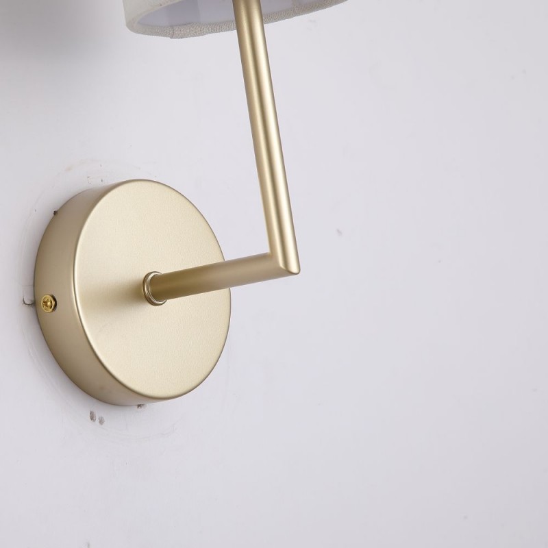 Searchlight-4787-1SB-CR - Knightsbridge 3 - Satin Brass Wall Lamp with Cream Shade