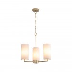 Knightsbridge 3 - Satin Brass 3 Light Centre Fitting with Cream Shade