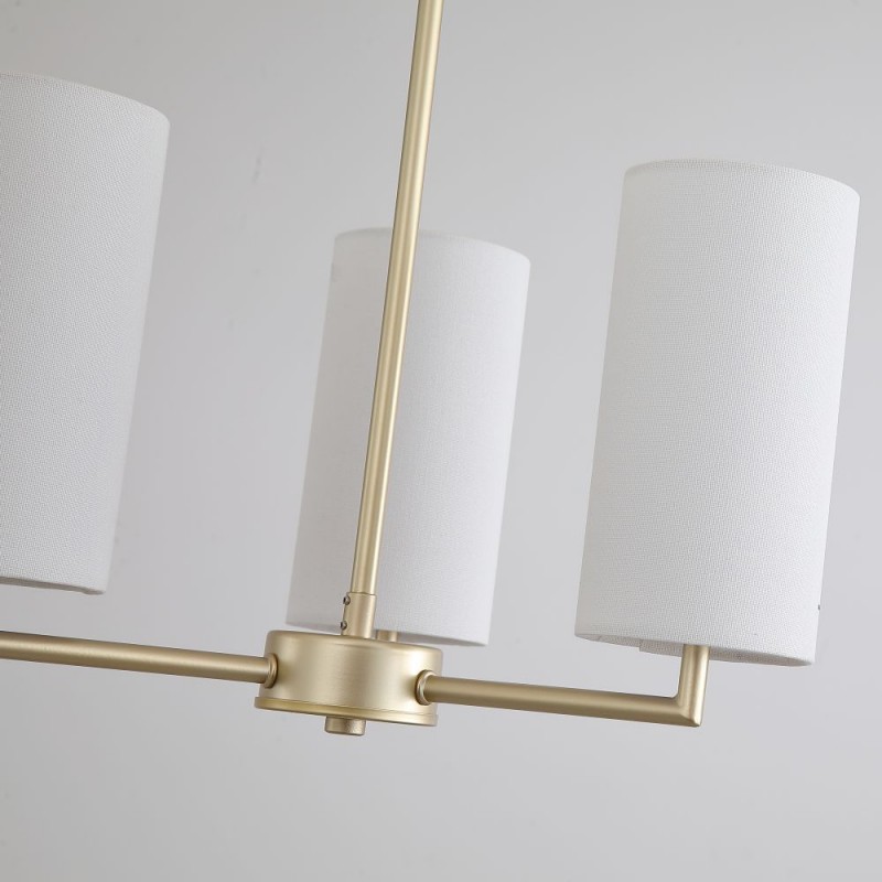 Searchlight-4787-3SB-CR - Knightsbridge 3 - Satin Brass 3 Light Centre Fitting with Cream Shade