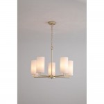 Knightsbridge 3 - Satin Brass 5 Light Centre Fitting with Cream Shade