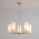 Searchlight-4787-5SB-CR - Knightsbridge 3 - Satin Brass 5 Light Centre Fitting with Cream Shade