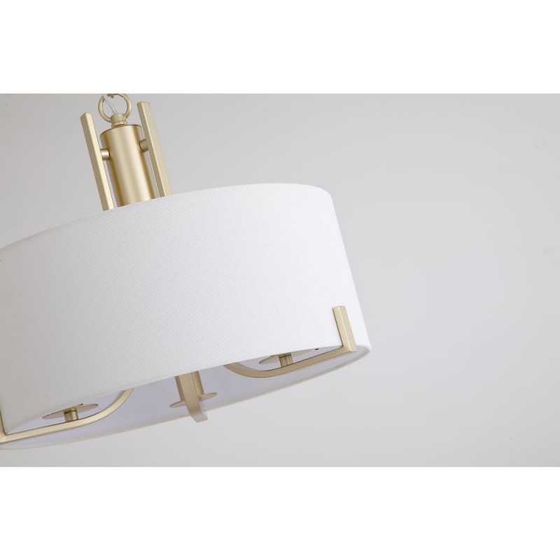 Searchlight-4788-3SB-CR - Knightsbridge 3 - Satin Brass 3 Light Pendant with Cream Shade