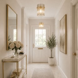 Swizzle - Matt Gold Pendant with Champagne Rods