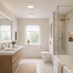 Cheese - Bathroom Chrome with Opal Glass Small Ceiling Lamp 