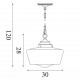 Searchlight-8071-1AB - School House - Antique Brass Pendant with White Opal Glass IP44