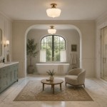 School House - Antique Brass Flush with White Glass IP44