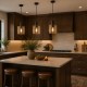Searchlight-88910-1MO - Sweden - Matt Brown Pendant with Amber Glass