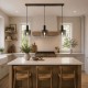 Searchlight-88913-3BK - Sweden - Matt Black 3 Light over Island Fitting with Smoked Ombre Glass