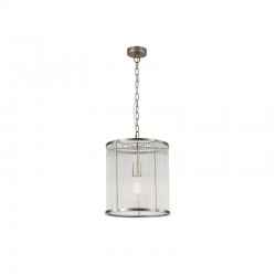 Nice 2 - Antique Brass Pendant with Clear Glass Rods Nice 2 - Antique Brass Pendant with Clear Glass Rods