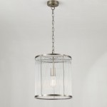 Nice 2 - Antique Brass Pendant with Clear Glass Rods Nice 2 - Antique Brass Pendant with Clear Glass Rods