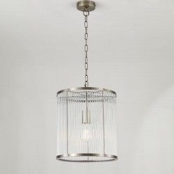Nice 2 - Antique Brass Pendant with Clear Glass Rods Nice 2 - Antique Brass Pendant with Clear Glass Rods