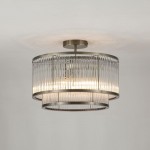 Nice 3 - Antique Brass 5 Light Semi Flush with Clear Glass Rods Nice 3 - Antique Brass 5 Light Semi Flush with Clear Glass Rods
