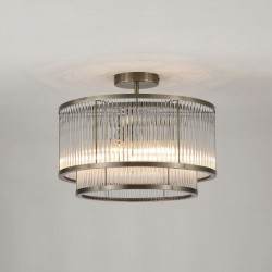 Nice 3 - Antique Brass 5 Light Semi Flush with Clear Glass Rods Nice 3 - Antique Brass 5 Light Semi Flush with Clear Glass Rods