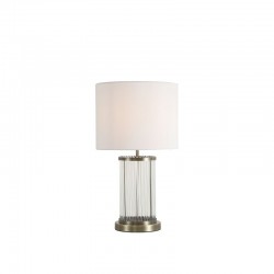 Nice TLAB - Antique Brass Table Lamp with Clear Glass Rods & White Shade Nice TLAB - Antique Brass Table Lamp with Clear Glass Rods & White Shade
