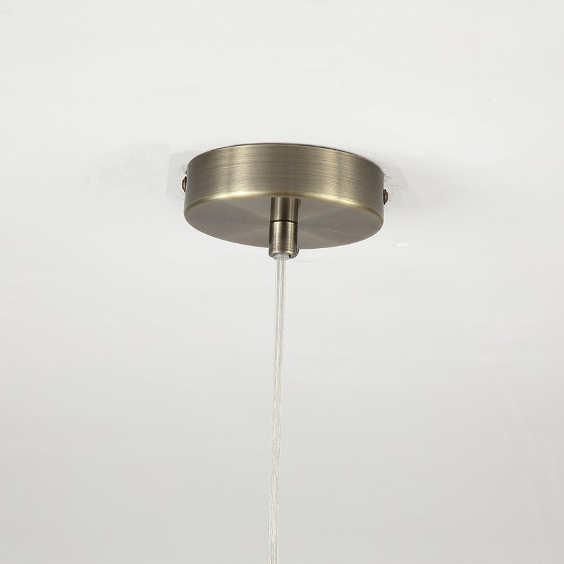 Searchlight-33267-1AB - Nice 1 - Antique Brass Pendant with Clear Glass Rods