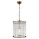 Searchlight-33267AB - Nice 2 - Antique Brass Pendant with Clear Glass Rods