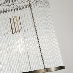 Nice 2 - Antique Brass Pendant with Clear Glass Rods