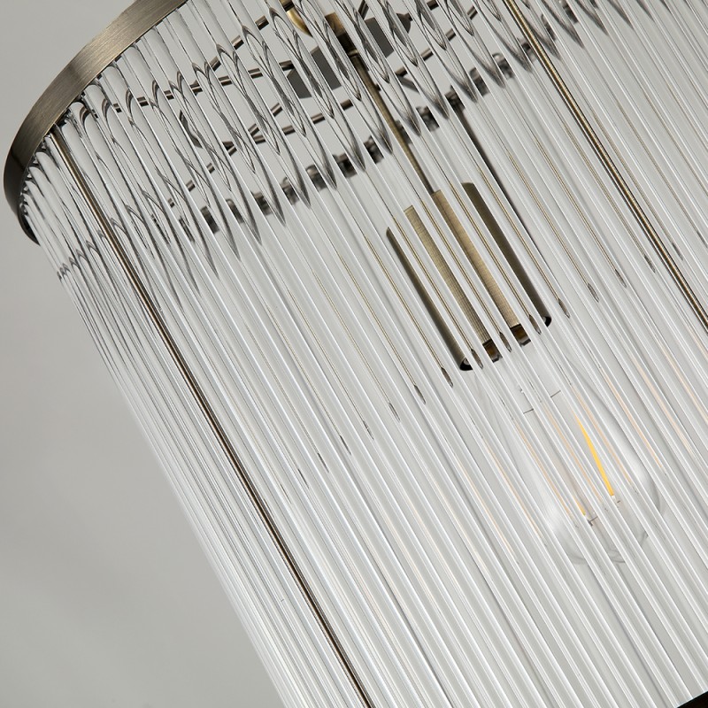 Searchlight-33267AB - Nice 2 - Antique Brass Pendant with Clear Glass Rods